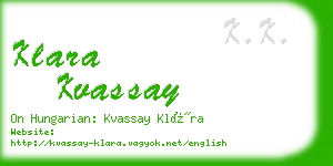 klara kvassay business card